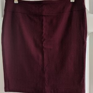 Soho Stretch Knit Skirt, Deep Red, Size XL